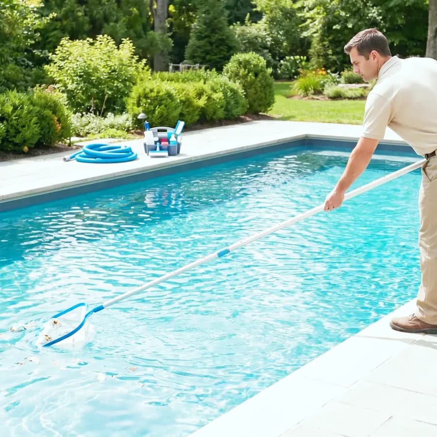 Boca Raton pool service area backyard pool scene near Palm Beach, FL.