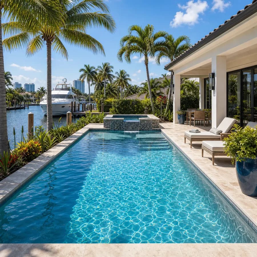 Fort Lauderdale backyard pool scene near Fort Lauderdale, FL.