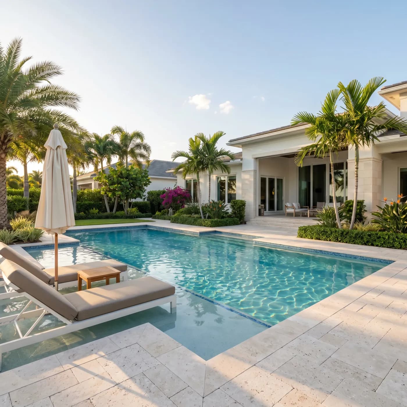 Crystal-clear pool maintained by Poolside